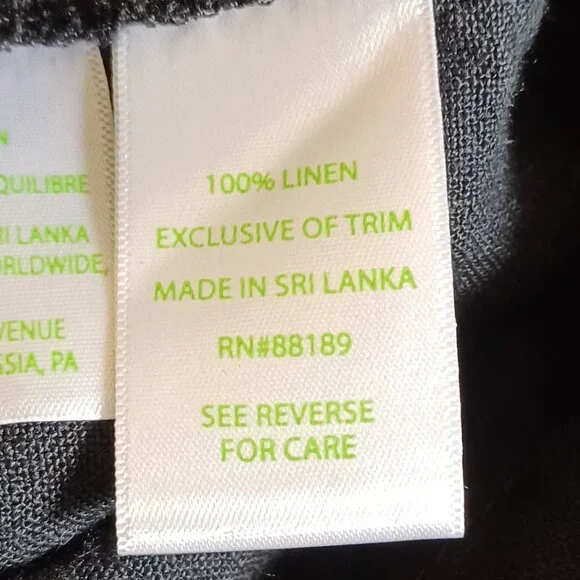 EUC Lilly Pulitzer "Deri" Black Woven Linen Wide-Leg Palazzo Pants Size Small - Picture 11 of 11